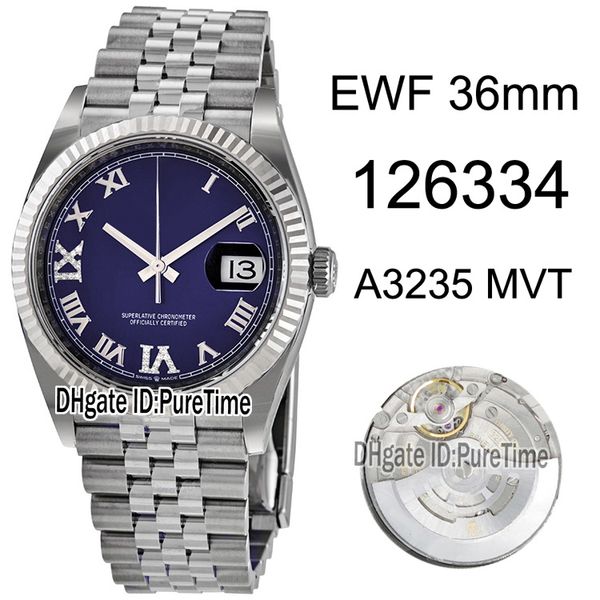 ewf datejust 36 126234 a3235 automatic ladies womens watch steel case blue dial roman markers edition jubilee bracelet new puretime o15, Slivery;brown
ewf datejust 36 126234 a3235 automatic ladies womens watch steel case blue dial roman markers edition jubilee bracelet new puretime o15, Slivery;brown