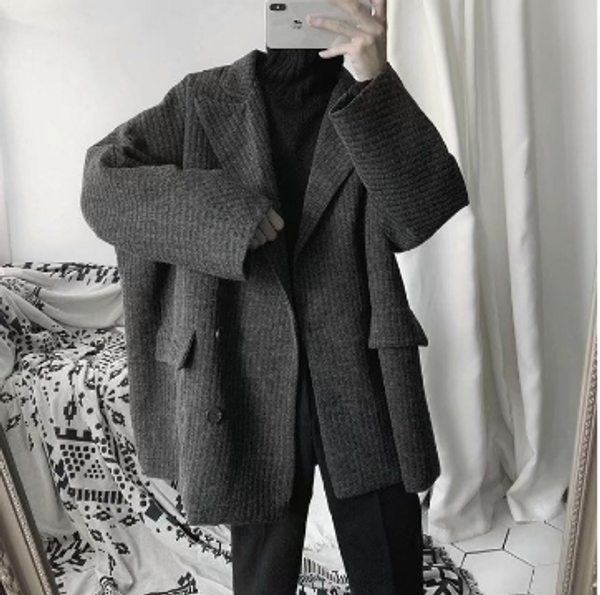 blazers men solid double breasted pocket retro loose fashion korean style chic teens male suits casual autumn streetwear, Black;brown
blazers men solid double breasted pocket retro loose fashion korean style chic teens male suits casual autumn streetwear, Black;brown