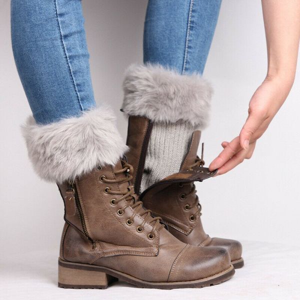 womens winter knitted boot cuffs fur knit ers boot socks legs warmers new, Black;white
womens winter knitted boot cuffs fur knit ers boot socks legs warmers new, Black;white