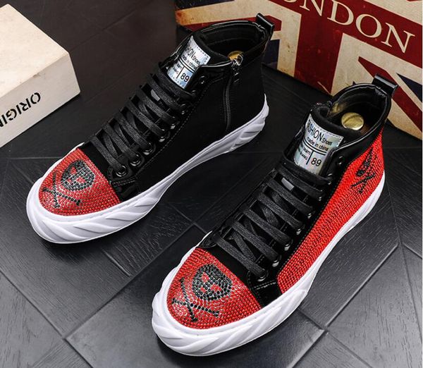 fashion men high british style rhinestone shoes men causal luxury shoes red black bottom rubber shoes for male bmm763 
fashion men high british style rhinestone shoes men causal luxury shoes red black bottom rubber shoes for male bmm763