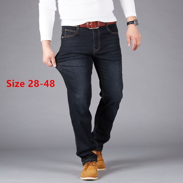 jeans man large loose plus size fatter high stretch middle-aged denim jeans casual middle waist loose long pants male size 28-48, Blue
jeans man large loose plus size fatter high stretch middle-aged denim jeans casual middle waist loose long pants male size 28-48, Blue