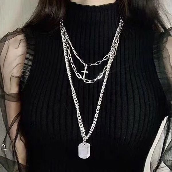 new male female personality cross square metal multilayer hip hop long chain cool simple necklace for women men jewelry gifts, Silver
new male female personality cross square metal multilayer hip hop long chain cool simple necklace for women men jewelry gifts, Silver