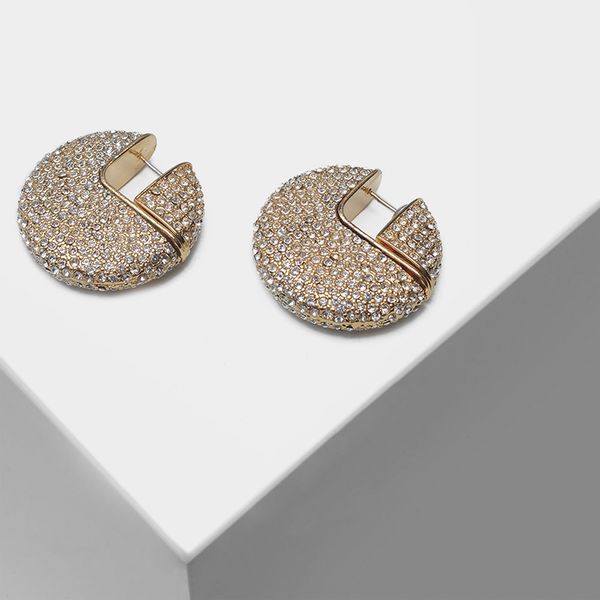 flash round pendants fashionable drop earrings, Silver 
flash round pendants fashionable drop earrings, Silver