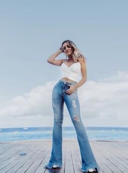 женщины flare рваные джинсы denim long slim fit тощий высокой талией отверстия синие джинсы штаны, Blue
женщины flare рваные джинсы denim long slim fit тощий высокой талией отверстия синие джинсы штаны, Blue