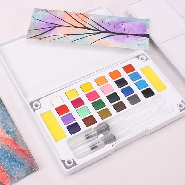 quality solid pigment watercolor paints set with water color portable brush pen for professional painting art supplies 
quality solid pigment watercolor paints set with water color portable brush pen for professional painting art supplies