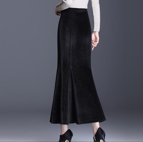 plus size 4xlhigh waist velvet mermaid skirt women ol package hip ankle length trumpet skirt, Black
plus size 4xlhigh waist velvet mermaid skirt women ol package hip ankle length trumpet skirt, Black