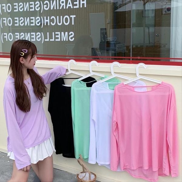 sunscreen long-sleeved t- women 2020 t- shirt loose lazy all-match thin air-conditioned shirt with bare back top, White
sunscreen long-sleeved t- women 2020 t- shirt loose lazy all-match thin air-conditioned shirt with bare back top, White