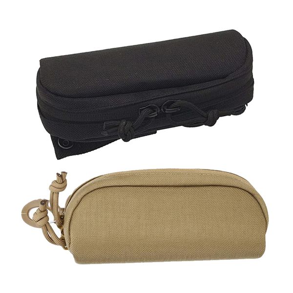 lots 2 sunglasses storage case nylon with d-rings glasses travel carrier, Black