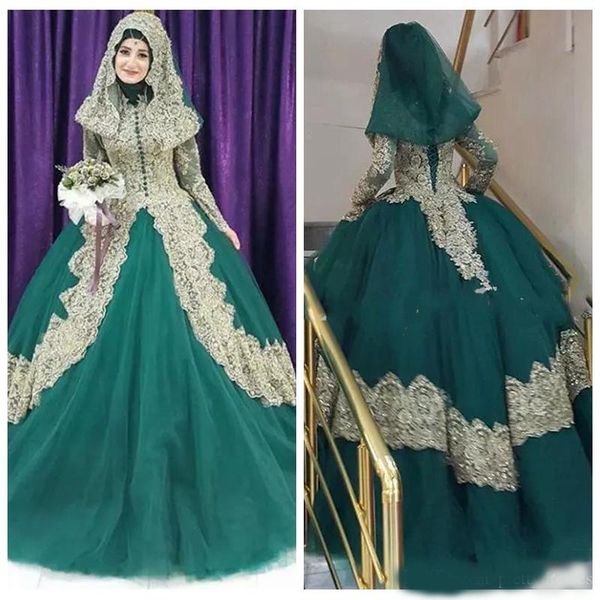 2020 modest turkish islamic ball gown wedding dress corset back robe de mariage gold lace applique hijab dubai kaftan muslim bridal gowns, White
2020 modest turkish islamic ball gown wedding dress corset back robe de mariage gold lace applique hijab dubai kaftan muslim bridal gowns, White