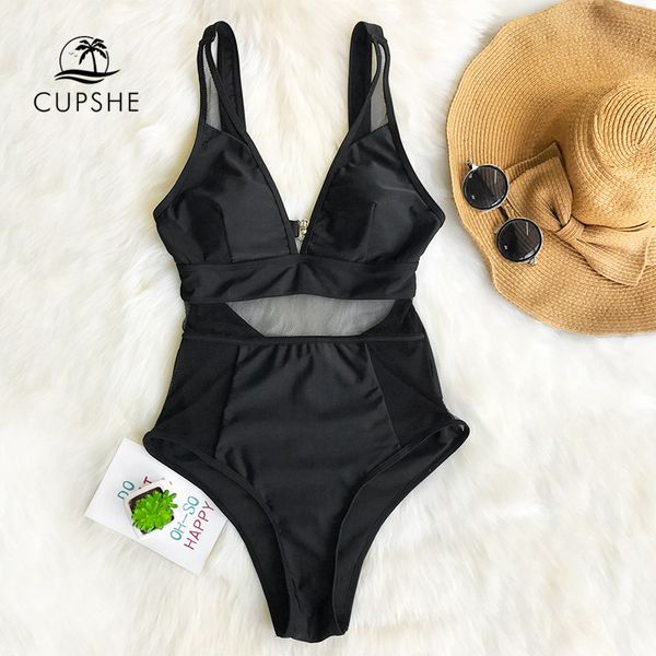 cupshe black mesh one-piece swimsuit women solid v-neck hollow out monokini 2019 girl slim bathing suit swimwear, White;black
cupshe black mesh one-piece swimsuit women solid v-neck hollow out monokini 2019 girl slim bathing suit swimwear, White;black