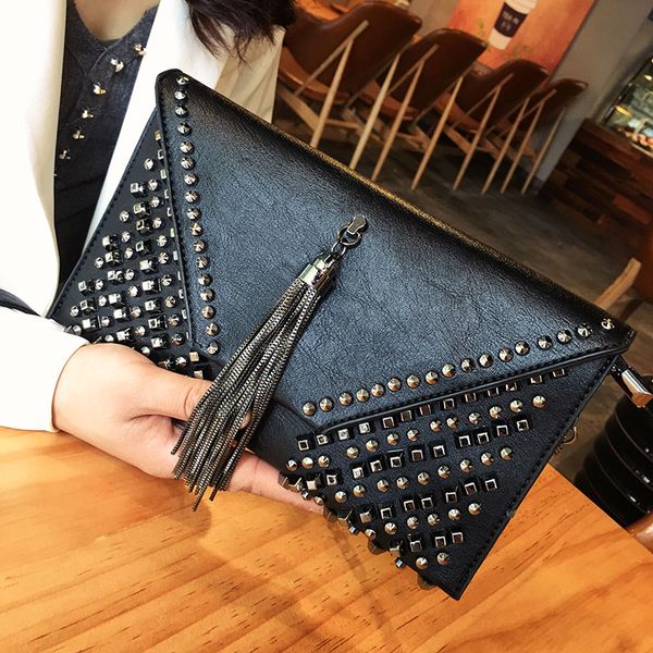 fashion rivet tassel women clutch chain messenger bag for woman envelope clutches female crossbody bag parties evening bags
fashion rivet tassel women clutch chain messenger bag for woman envelope clutches female crossbody bag parties evening bags
