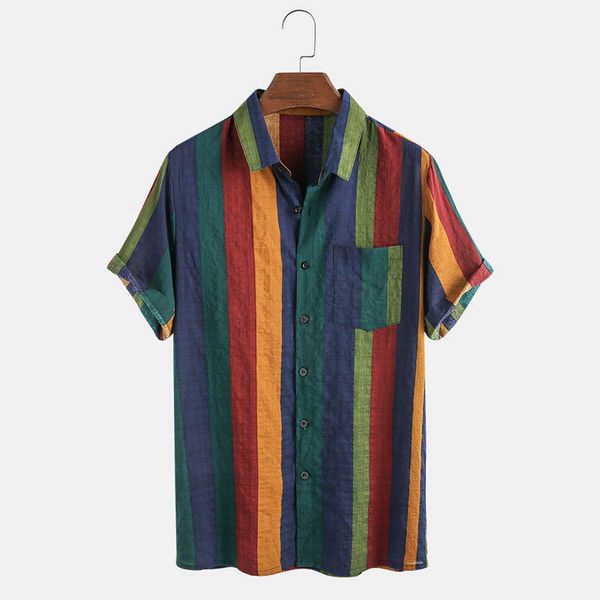 hawaii men shirt blouse multicolor stripes loose short sleeve casual buttons cotton beach shirt men camisas para hombre oversize, White;black
hawaii men shirt blouse multicolor stripes loose short sleeve casual buttons cotton beach shirt men camisas para hombre oversize, White;black