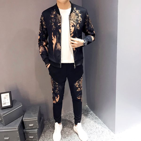 jogging track sportswear 2019 spring jacket suit personality printing cardigan coat sweater casual sports suit, Gray
jogging track sportswear 2019 spring jacket suit personality printing cardigan coat sweater casual sports suit, Gray