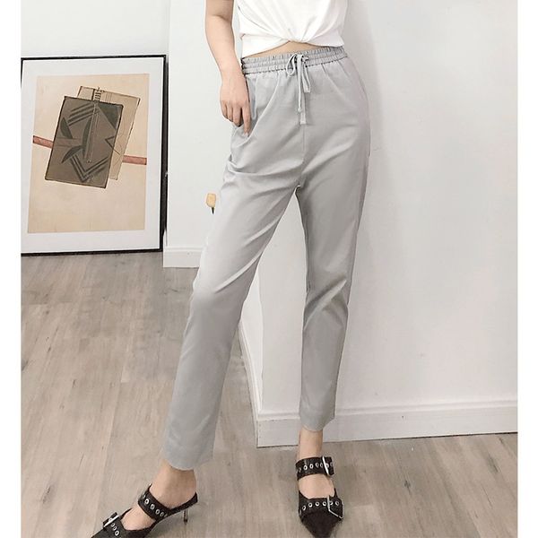 2020 summer women casual pants new elastic lace-up waist female tapered ankle-length trousers wild stylish, Black;white
2020 summer women casual pants new elastic lace-up waist female tapered ankle-length trousers wild stylish, Black;white