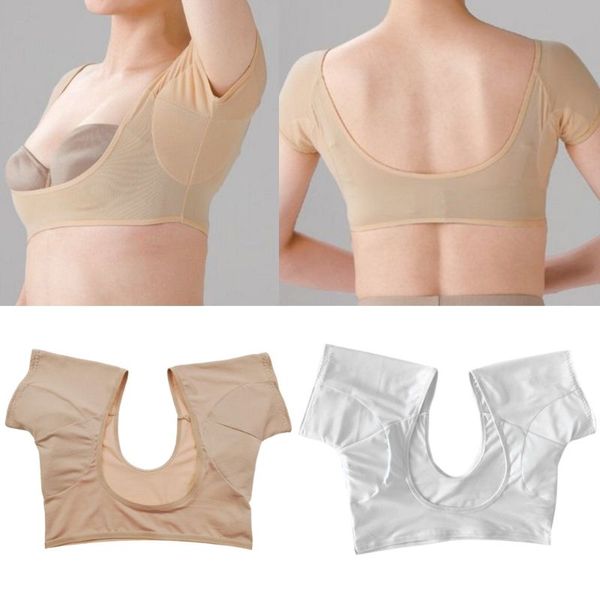 women girl short sleeve underwear vest with underarm armpit sweat absorbing pads sports running washable shields guards crop top, White
women girl short sleeve underwear vest with underarm armpit sweat absorbing pads sports running washable shields guards crop top, White