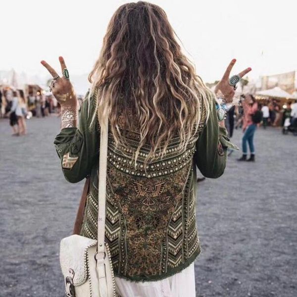women jackets coats flower and bird embroidery badges casual gypsy panther embellished army green jacket khaki, Black;brown
women jackets coats flower and bird embroidery badges casual gypsy panther embellished army green jacket khaki, Black;brown