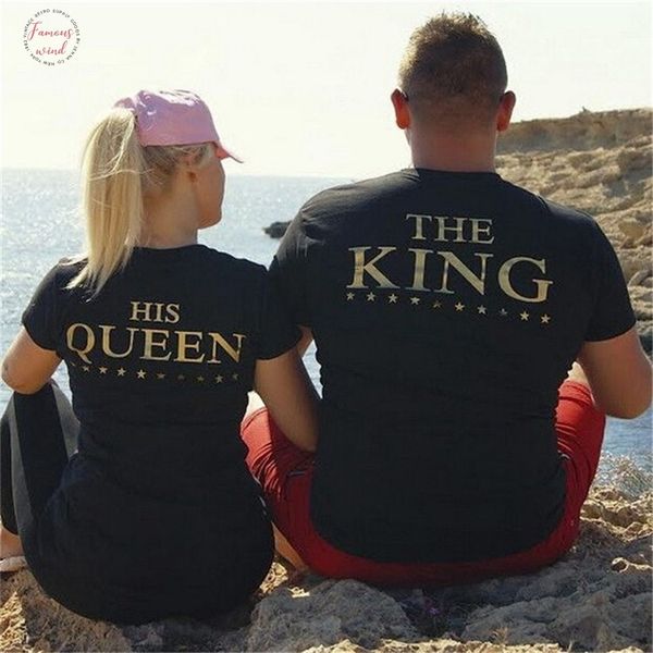 cap sleeve plus xxxl size lovers the king his queen back printed tee shirts harajuku couple hipster t shirt, White
cap sleeve plus xxxl size lovers the king his queen back printed tee shirts harajuku couple hipster t shirt, White
