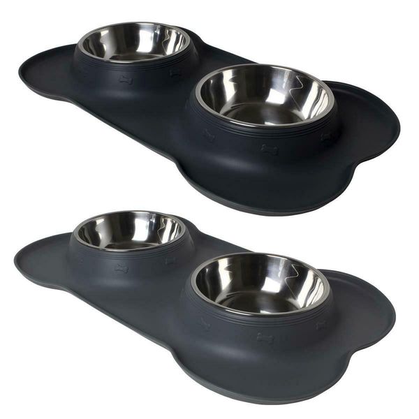 stainless steel double bowl non slip small twin pet cat dog bowl mat water food
stainless steel double bowl non slip small twin pet cat dog bowl mat water food