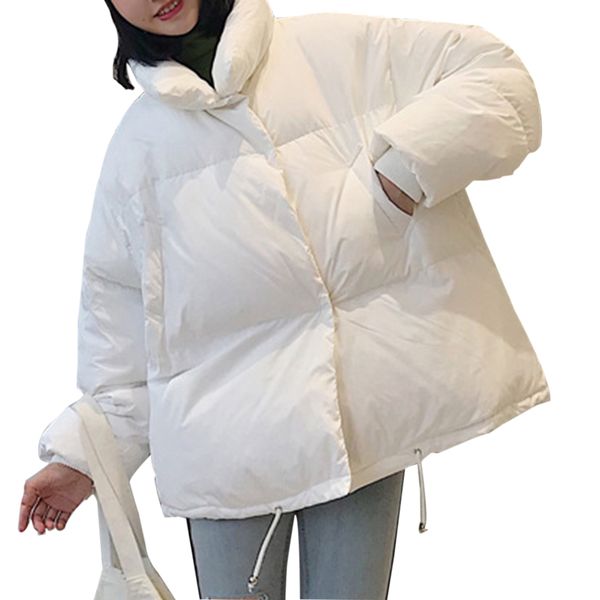 oeak korean style 2019 winter jacket women stand collar solid black white female down coat loose oversized womens short
oeak korean style 2019 winter jacket women stand collar solid black white female down coat loose oversized womens short