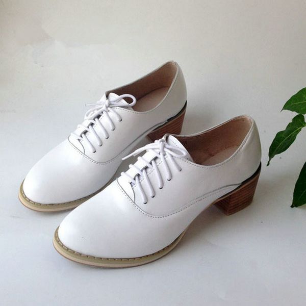 fashion genuine leather shoes woman thick heel women's shoes lace-up brogues oxfords college wind female leather, Black
fashion genuine leather shoes woman thick heel women's shoes lace-up brogues oxfords college wind female leather, Black