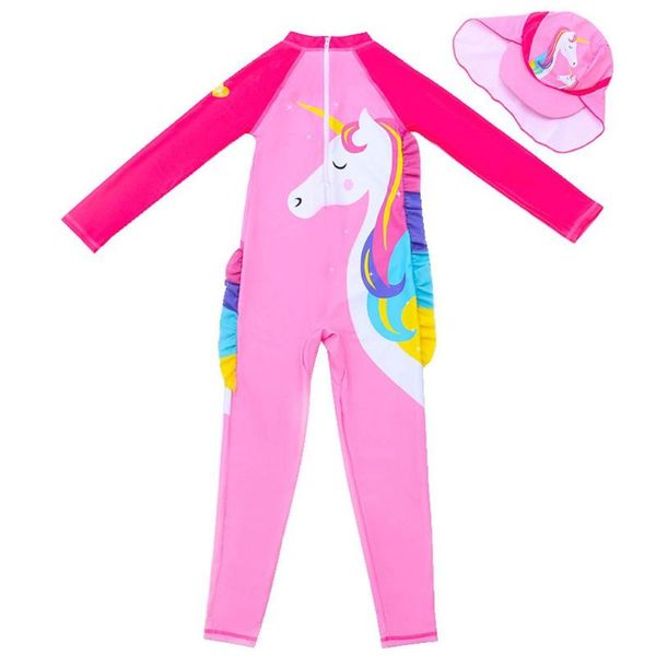 2pcs/set kid girl swimsuit jumpsuit + sunscreen hat long sleeve cartoon unicorn one piece swimwear for 3-11 years with hat
2pcs/set kid girl swimsuit jumpsuit + sunscreen hat long sleeve cartoon unicorn one piece swimwear for 3-11 years with hat