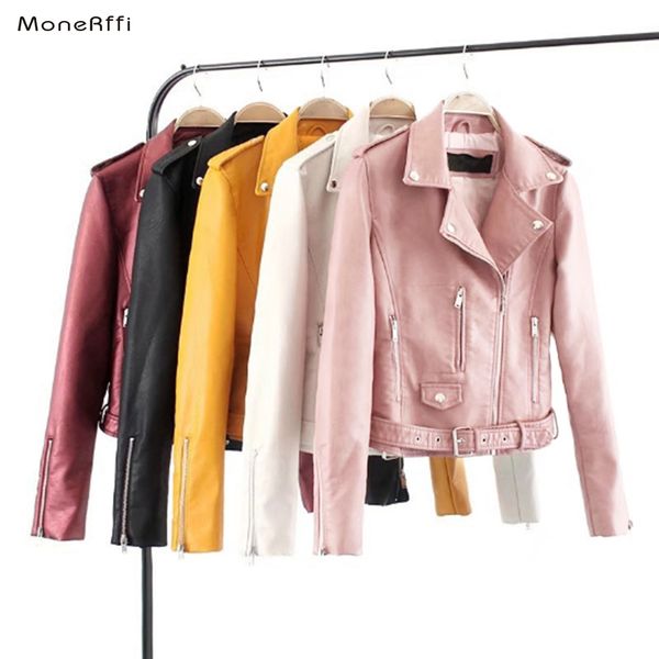 moneriff 2019 fashion women autumn winter black faux leather jackets zipper basic coat turn-down collar biker jacket with blet
moneriff 2019 fashion women autumn winter black faux leather jackets zipper basic coat turn-down collar biker jacket with blet