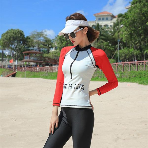 long sleeve rash guard women patchwork two piece swimsuit long panties swimwear zipper diving suits 4 sets surfing suit pad bath
long sleeve rash guard women patchwork two piece swimsuit long panties swimwear zipper diving suits 4 sets surfing suit pad bath