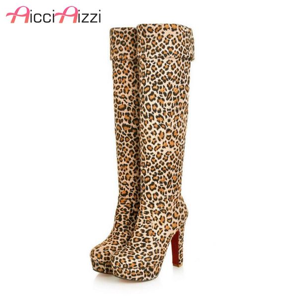 aicciaizzi fashion women winter boots over knee boots platform leopard print warm high female plus size 34-43, Black
aicciaizzi fashion women winter boots over knee boots platform leopard print warm high female plus size 34-43, Black