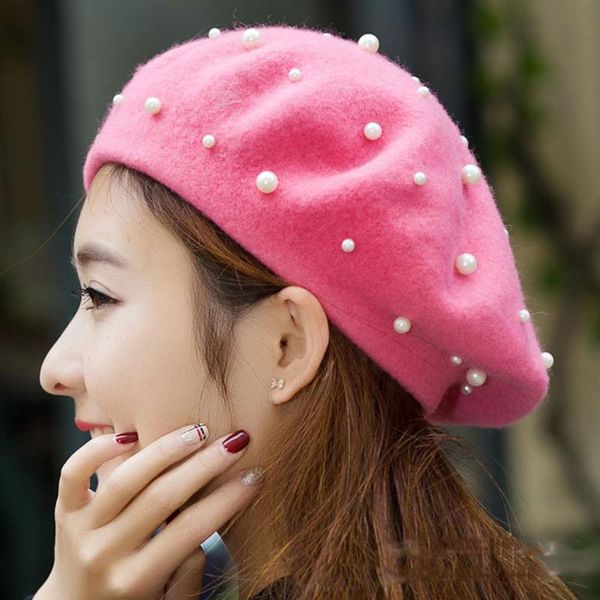women winter wool winter warm pearl beret caps female bonnet bead beret ladies autumn girl sweet painter hat feminina, Blue;gray
women winter wool winter warm pearl beret caps female bonnet bead beret ladies autumn girl sweet painter hat feminina, Blue;gray