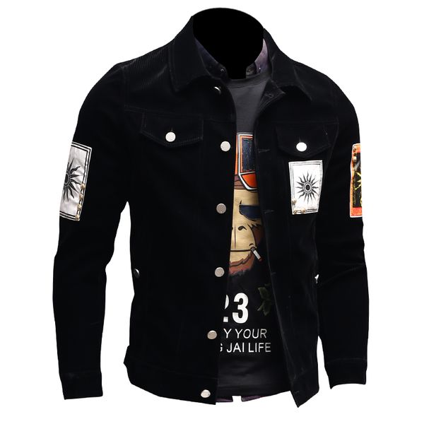 retro badge corduroy jacket men spring autumn streetwear fashion slim black jacket coat casual outwear, Black;brown
retro badge corduroy jacket men spring autumn streetwear fashion slim black jacket coat casual outwear, Black;brown