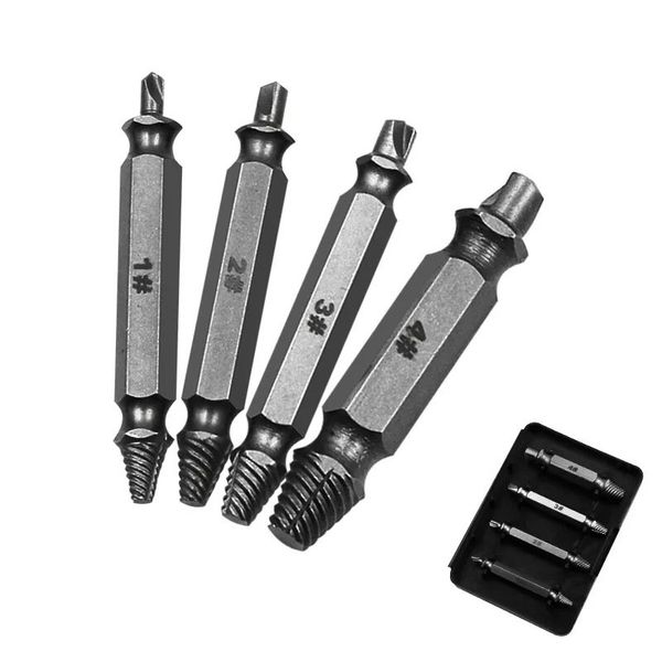 new 4pcs/set high speed steel double head breakage screw extractor remove broken bolts tool damaged screw extract bits hr
new 4pcs/set high speed steel double head breakage screw extractor remove broken bolts tool damaged screw extract bits hr