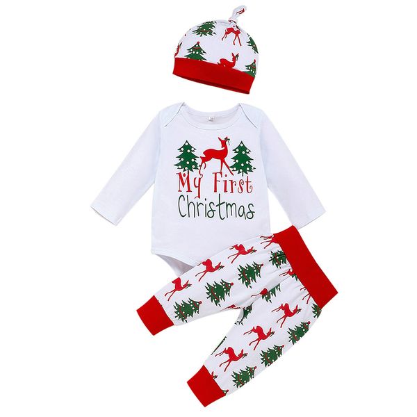 clothes baby girls boys long sleeve christmas deer tree print +pants +hats 3pc set baby xmas cotton clothes set, White
clothes baby girls boys long sleeve christmas deer tree print +pants +hats 3pc set baby xmas cotton clothes set, White