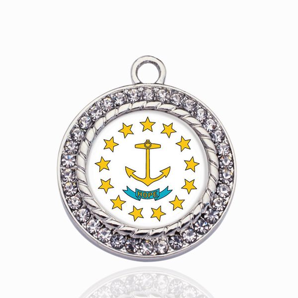 rhode island flag circle charm copper pendant for necklace bracelet connector women gift jewelry accessories, Bronze;silver
rhode island flag circle charm copper pendant for necklace bracelet connector women gift jewelry accessories, Bronze;silver
