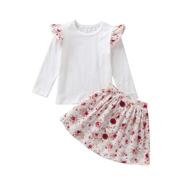 autumn girl set long sleeve girl t shirt + floral skirt 2pcs sets for kids fashion girls clothing, White
autumn girl set long sleeve girl t shirt + floral skirt 2pcs sets for kids fashion girls clothing, White