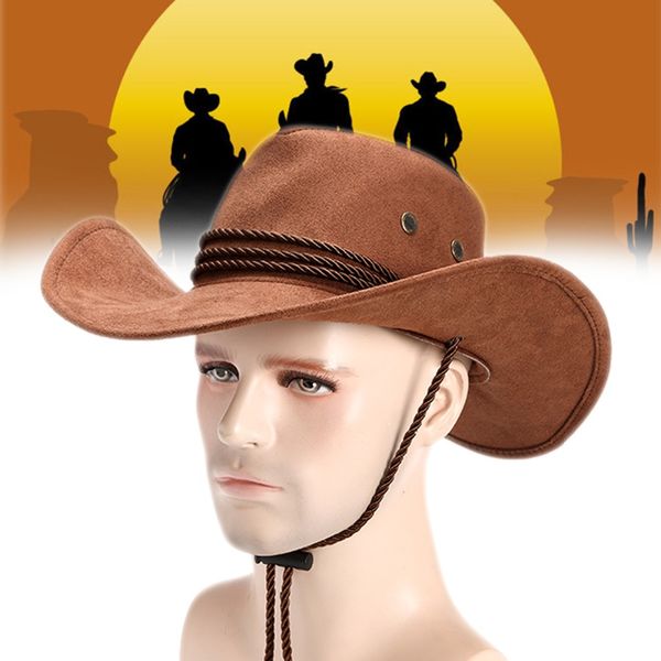 women men western cowboy hat riding cap accessory fashion wide brim jazz cap faux leather adjustable sun hat mujer chapeu, Blue;gray
women men western cowboy hat riding cap accessory fashion wide brim jazz cap faux leather adjustable sun hat mujer chapeu, Blue;gray