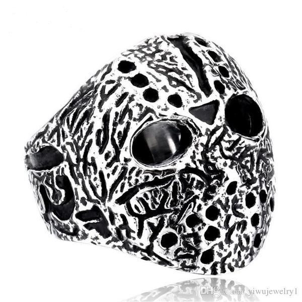 men fashion gothic punk friday the 13th jason''s hockey mask stainless steel fingers biker ring jewelry size 7 - 14, Silver
men fashion gothic punk friday the 13th jason''s hockey mask stainless steel fingers biker ring jewelry size 7 - 14, Silver