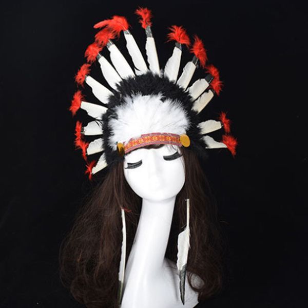 halloween carnival day colorful feather party hats headband indian style headwear villus chiefs cap party headdress, Golden;white
halloween carnival day colorful feather party hats headband indian style headwear villus chiefs cap party headdress, Golden;white