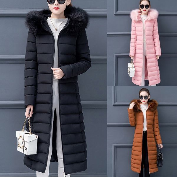 women fashion outerwear long cotton-padded jackets pocket faux fur hooded coats elegante soprabito nice tides, Black
women fashion outerwear long cotton-padded jackets pocket faux fur hooded coats elegante soprabito nice tides, Black