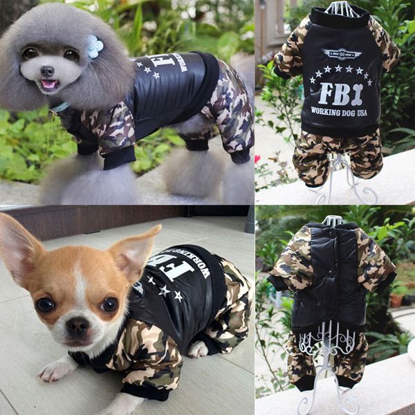 pet dog clothes winter warm fbi camouflage waterproof coat jumpsuit for small mid large dog costumes outwear
pet dog clothes winter warm fbi camouflage waterproof coat jumpsuit for small mid large dog costumes outwear