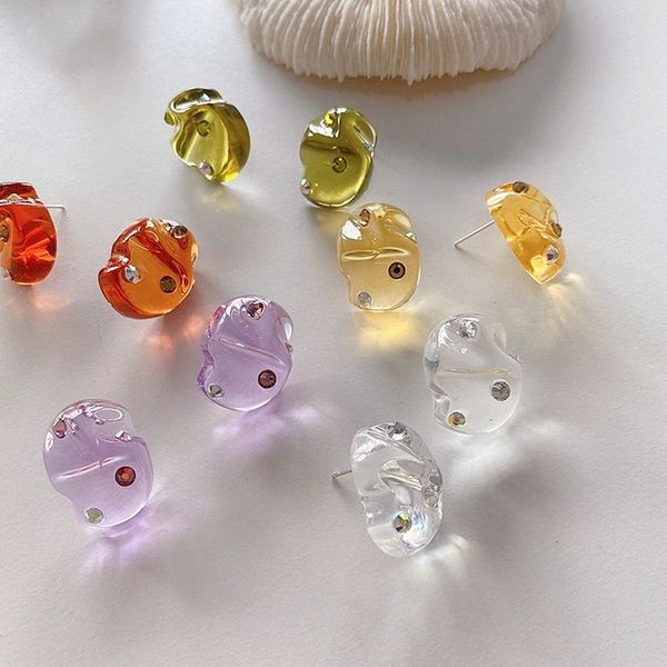 2020 korean colorful acetate clear stone crystal rhinestones irregular transparent resin stud earrings for woman jewelry, Golden;silver
2020 korean colorful acetate clear stone crystal rhinestones irregular transparent resin stud earrings for woman jewelry, Golden;silver