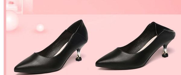 2019 women's shoes in spring and autumn with new style middle heel fine heel pointed end shoes heel 3cm,5cm@asd617, Black
2019 women's shoes in spring and autumn with new style middle heel fine heel pointed end shoes heel 3cm,5cm@asd617, Black