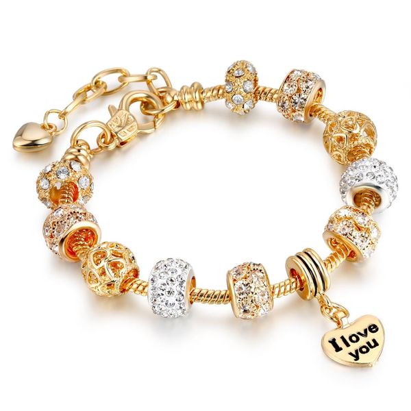 glamour gold large hole beads bracelet alloy heart pendant crystal spacer beads fashion ladies jewelry holiday gift, Golden;silver
glamour gold large hole beads bracelet alloy heart pendant crystal spacer beads fashion ladies jewelry holiday gift, Golden;silver