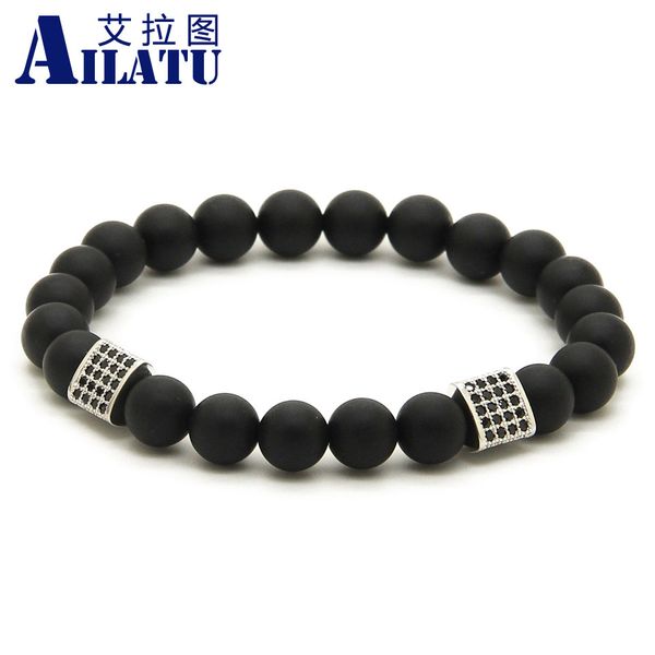 ailatu 8mm round black matte onyx stone with triangle cubic cz zirconia mens energy bracelets powerful gift, Golden;silver
ailatu 8mm round black matte onyx stone with triangle cubic cz zirconia mens energy bracelets powerful gift, Golden;silver
