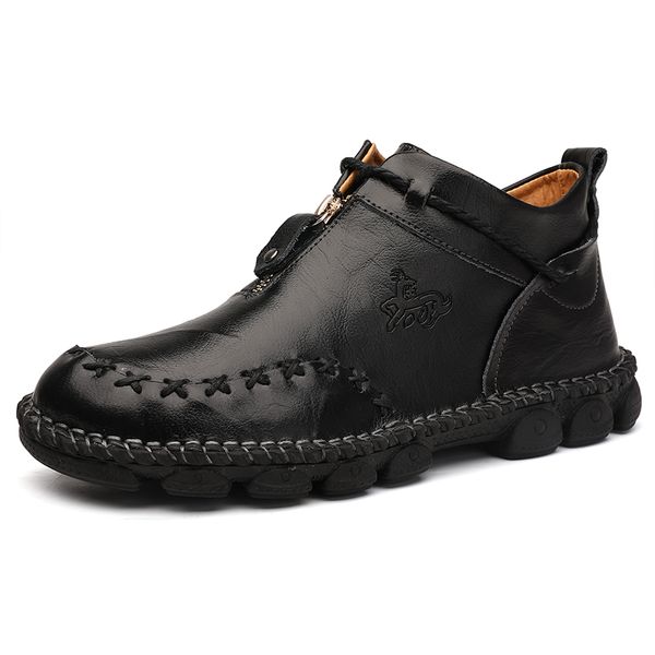 man boots shoes non-slip leather shoes men casual flat breathable sneakers mens high plus size footwear, Black
man boots shoes non-slip leather shoes men casual flat breathable sneakers mens high plus size footwear, Black
