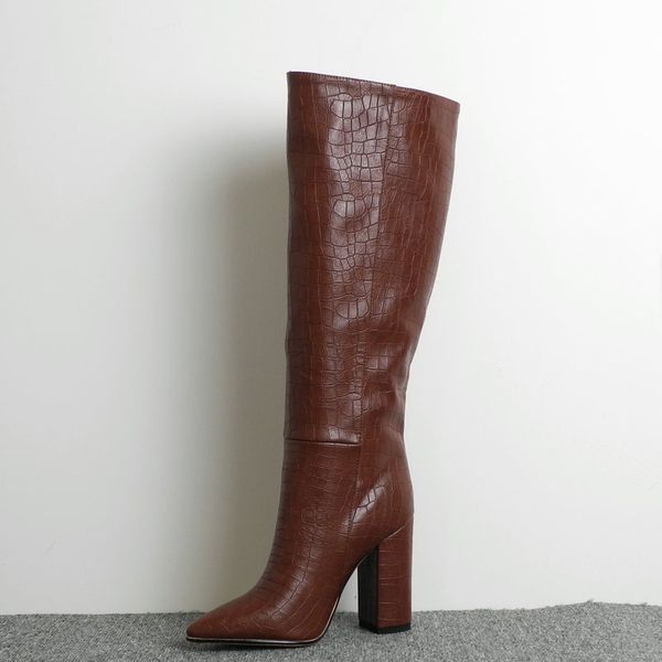 pu leather winter shoes women knee high boots pointed toe block high heels long boots black beige brown woman shoes 2019
pu leather winter shoes women knee high boots pointed toe block high heels long boots black beige brown woman shoes 2019