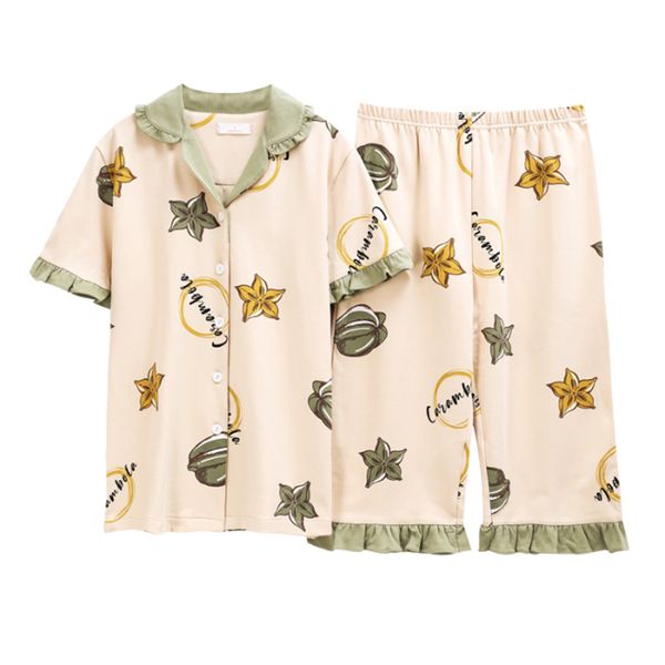 summer loose pajama sets women cartoon giraffe print 2 pieces set short sleeve + shorts elastic waist pyjamas 100% cotton, Black;red
summer loose pajama sets women cartoon giraffe print 2 pieces set short sleeve + shorts elastic waist pyjamas 100% cotton, Black;red