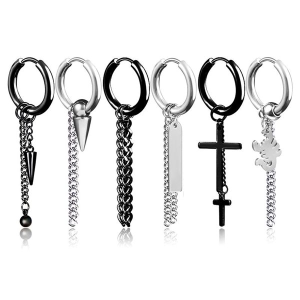 1 pair 2pc cross tassel earrings for men women circle round stainless steel stud earrings punk rock style jewelry, Golden;silver
1 pair 2pc cross tassel earrings for men women circle round stainless steel stud earrings punk rock style jewelry, Golden;silver