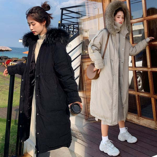 2019 winter casual parkas women jacket cotton warm thick ladies hooded coat female hat fur collar coats parka x-long clothing, Black
2019 winter casual parkas women jacket cotton warm thick ladies hooded coat female hat fur collar coats parka x-long clothing, Black