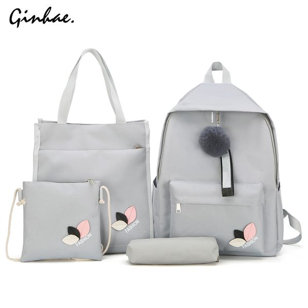 women 4pcs canvas backpack flower embroidery girls rucksack large capacity female shoulder bag cute fur ball student school bags
women 4pcs canvas backpack flower embroidery girls rucksack large capacity female shoulder bag cute fur ball student school bags