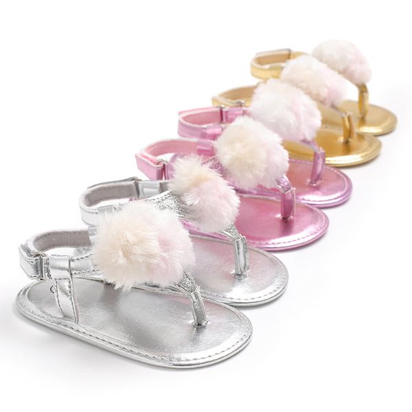 newborn summer baby girl shoes pinch non-slip hair ball baby toddler shoes